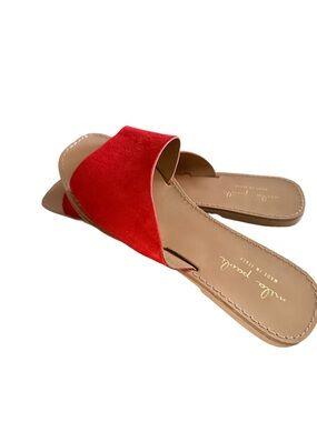 Mila Paoli Italian Red Suede Sandals - Size 8